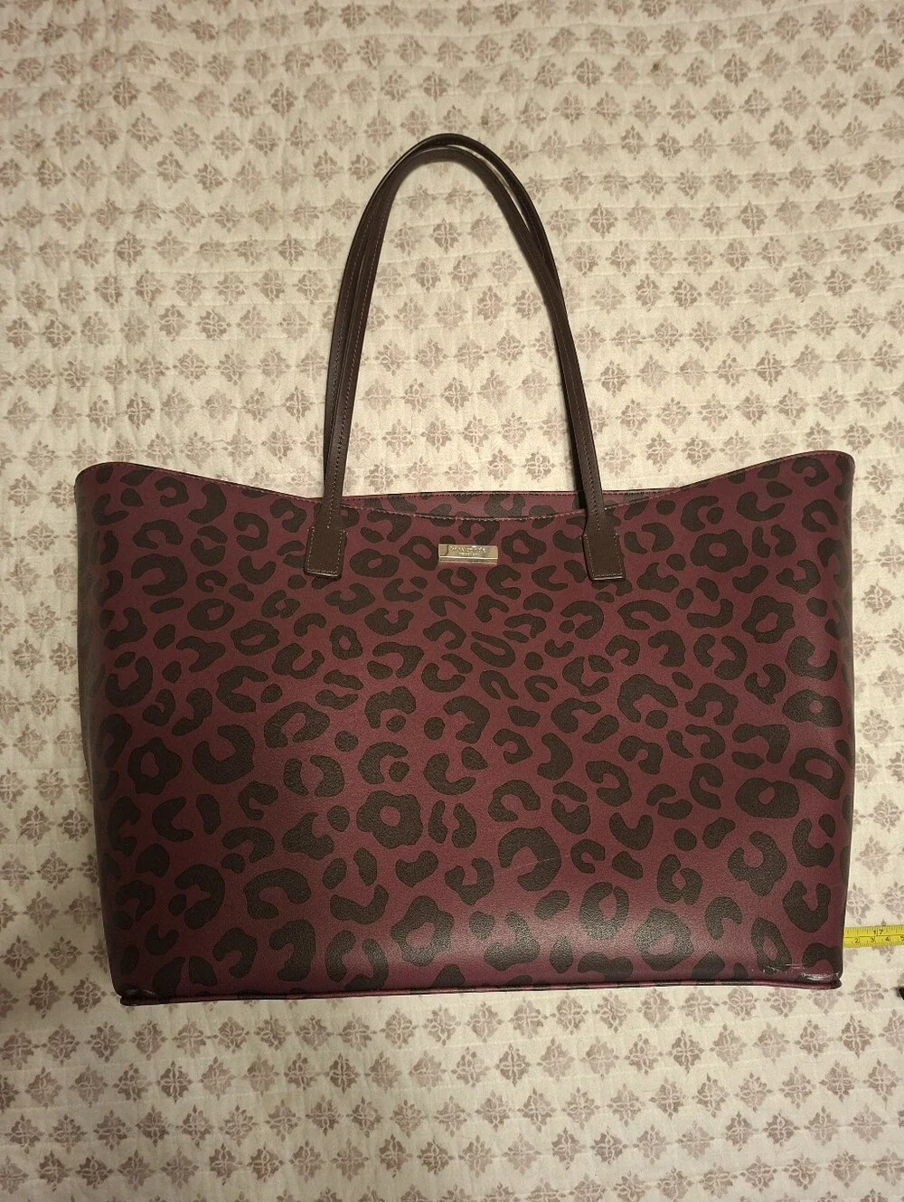 kate spade Dark Purple and Black Leopard Print Tote